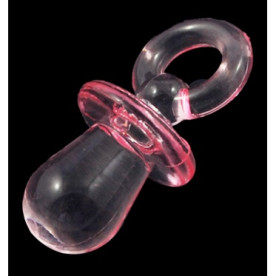 Прозрачная акриловая соска розового цвета, длина 31 мм, ширина 15 мм