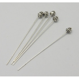 Булавка кольору античного срібла, 61х5 мм, 5 шт