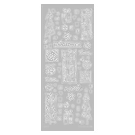 Контурные наклейки для скрапбукинга Silver Christmas Trees, Dovecraft