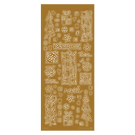 Контурні наклейки для скрапбукінгу Gold Christmas Trees від Dovecraft