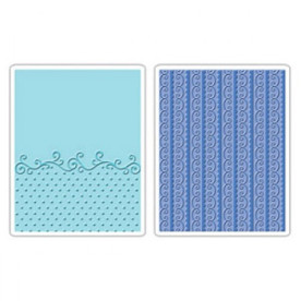 Папки для тиснения Flourish, Dots and Ribbon Set от Sizzix