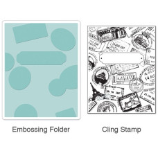 Папка для тиснення і гумовий штамп Postage and Frame від Sizzix