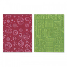 Папки для тиснения Gifts, Ornaments and Snowflake Set от Sizzix