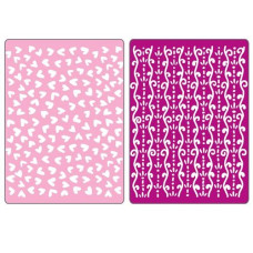 Папки для тиснення Curlique and Hearts Set від Sizzix