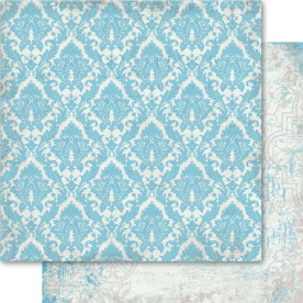 Бумага для скрапбукинга Blue Damask 30х30 см от Ruby Rock-It