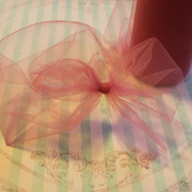 Декоративная сетка (фатин) розового цвета от Falk, ширина 14 см, длина 90 см