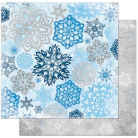 Двусторонняя скрапбумага Powder Mountain Flakes от Bo Bunny