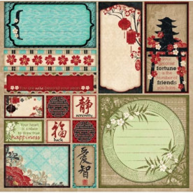 Двосторонній скраппапір Serenity Cut Outs від Bo Bunny