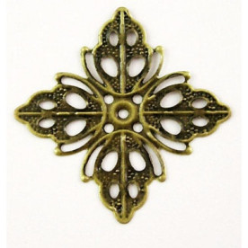 Металева прикраса "Квітка" кольору античної бронзи, 35х35 мм, 1 шт