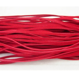 Замшевий шнур насиченого червоного кольору, ширина 2,7 мм, довжина 100 см