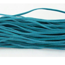 Замшевий шнур яскраво-блакитного кольору, ширина 3 мм, довжина 100 см