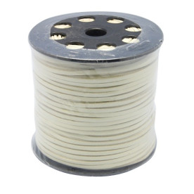 Замшевий шнур кремового кольору, ширина 3 мм, довжина 90 см