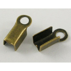 Металлические зажимы для шнура цвета состаренной бронзы, 3х6 мм, 20 шт
