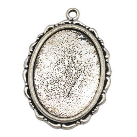 Основа під кабошон Рамочка кольору античного срібла, 36х25 мм