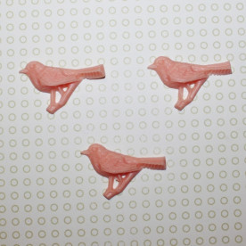 Кабошон Птичка на веточке, 44х28 мм, абрикосовый