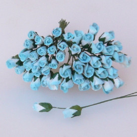 Набір 10 бутонів троянди блакитного кольору, 5 мм