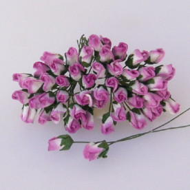 Набор 10 бутонов розы сиренево-белого цвета, 5 мм