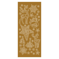 Контурні наклейки золотого кольору Gold Reindeer від Dovecraft