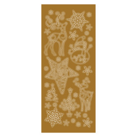 Контурні наклейки золотого кольору Gold Reindeer від Dovecraft