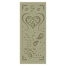 Контурні наклейки золотого кольору Gold Love від Dovecraft