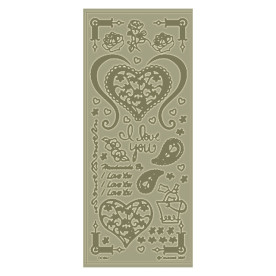 Контурные наклейки золотого цвета Gold Love, Dovecraft