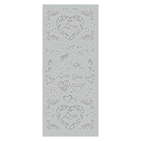 Контурные наклейки серебряного цвета Silver Love, Dovecraft