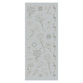 Контурные наклейки серебряного цвета Silver Flowers, Dovecraft