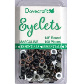 Набор люверсов в серых и бронзовых тонах от Dovecraft, 3 мм, 100 шт