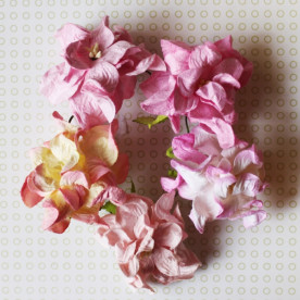 Набір декоративних квіток гарденії в рожевих тонах, 5 шт, 6,5 см