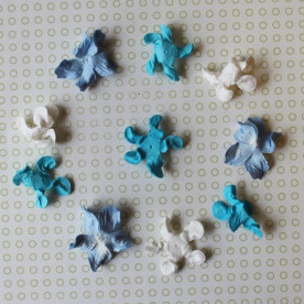 Набор лепестков гардении в голубых тонах 10 шт, 2-3 см