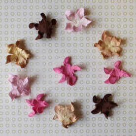 Набір пелюсток гарденії в коричневих тонах 10 шт, 2-3 см