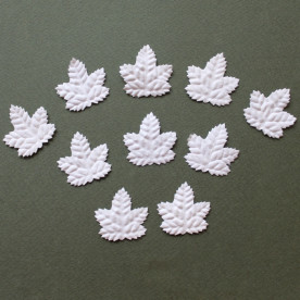 Набор декоративных листиков клена белого цвета без стебля, 10 шт, 3х4 см