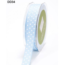 Лента 16 мм, 90 см GROSGRAIN/DOTS LIGHT BLUE/WHITE от May Arts
