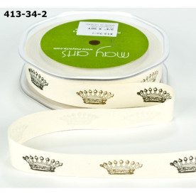 Лента с принтом Gold Print Crowns 90 см от May Arts