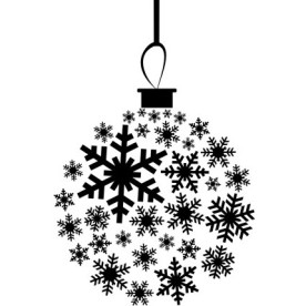 Акриловый штамп Новогодний шар 3,6х2,4 см