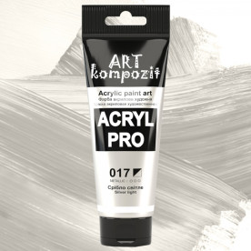 Краска художественная (017 серебро светлое, 75 мл туба) Металлик, ART Kompozit