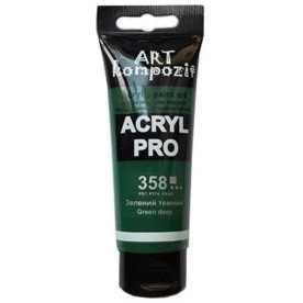Краска художественная, 75 мл Туба, 358 зеленый темный, Art Kompozit