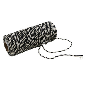 Шнур джутово-бавовняний, чорно-білий, 5 м, товщина 2-3 мм