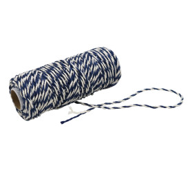 Шнур джутово-хлопчатобумажный, сине-белый, 5 м, толщина 2-3 мм