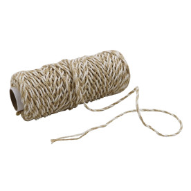 Шнур джутово-хлопчатобумажный, натурально-белый, 5 м, толщина 2-3 мм
