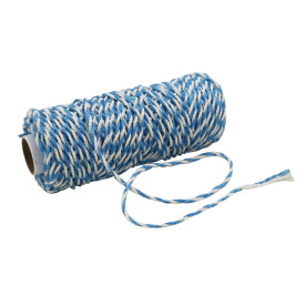 Шнур джутово-бавовняний блакитно-білий, 5 м, товщина 2-3 мм