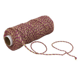 Шнур джутовый, натурально-сиреневый, 5 м