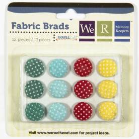 Набор тканевых брадсов Travel Light от We R Memory Keepers, 12 шт