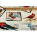Ткань декоративная Птицы винтаж 50х50 см, хлопок 50%, вискоза 50%, плотность 270