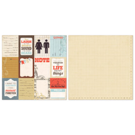 Двусторонний лист бумаги с надписями Journaling Cards 30x30 cм от Echo Park