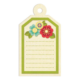 Тег для журналінга з тисненням Green Flowers від We R Memory Keepers