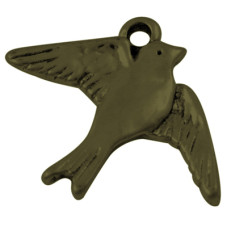 Металева підвіска "Птах" кольору зістареної бронзи, 1 шт