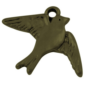 Металева підвіска "Птах" кольору зістареної бронзи, 1 шт