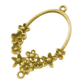 Металева підвіска "Рамка" кольору зістареного золота, 1 шт