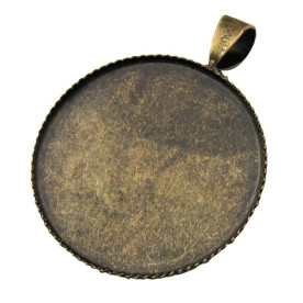 Основа под кабошон "Круглая рамка" цвета состаренной бронзы, 1 шт